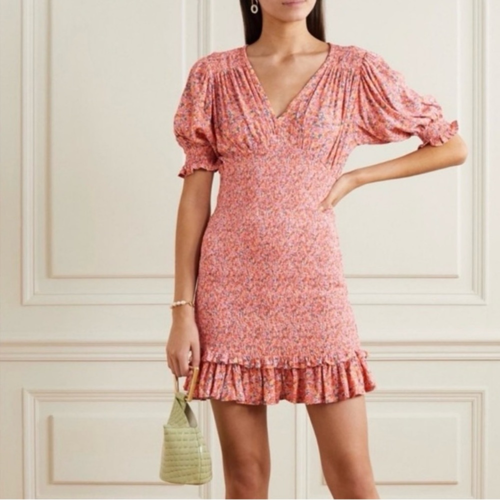 Faithfull the Brand Pink Floral Mini Dress